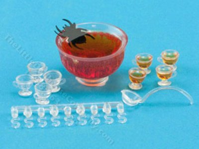 (image for) Miniature Halloween Punch Bowl Set For Dollhouses