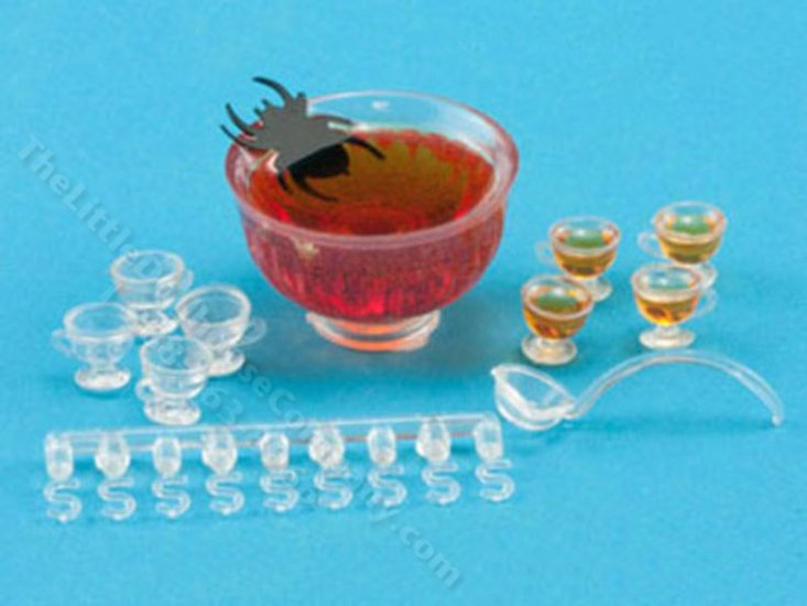 (image for) Miniature Halloween Punch Bowl Set For Dollhouses