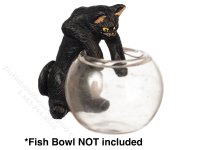 (image for) Miniature Reaching Black Cat for Dollhouses