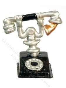(image for) Miniature Classic Black Telephone for Dollhouses
