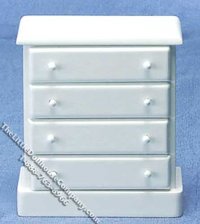 (image for) Miniature White Chest of Drawers for Dollhouses