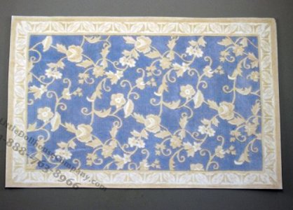 (image for) Dollhouse Miniature Light Blue and Beige Carpet