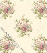 (image for) Robin Purple Floral Pattern Miniature Wallpaper for Dollhouses
