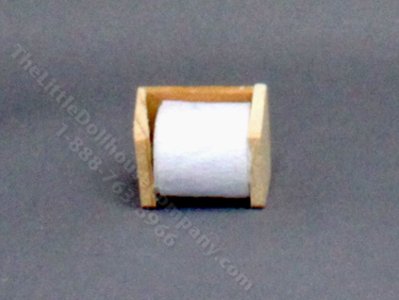 (image for) Miniature Toilet Paper and Wooden Holder For Dollhouses