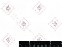 (image for) Framed Roses Pattern Miniature Wallpaper for Dollhouses