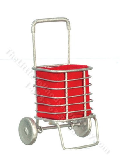 (image for) Dollhouse Miniature Silver Grocery Cart