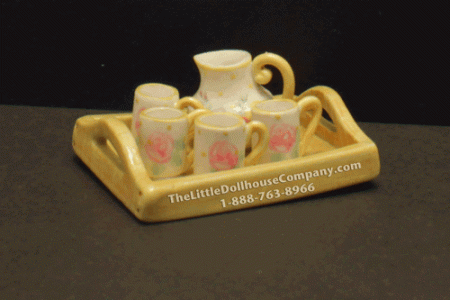 (image for) Dollhouse Scale Rose Tea Set
