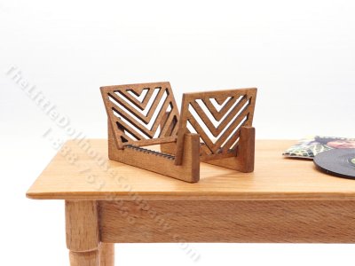 (image for) Miniature Wooden Record Stand for Dollhouses
