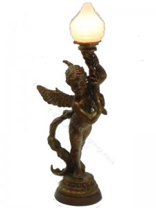 (image for) Miniature Brass Cherub Lamp by Jim Pounder Creations