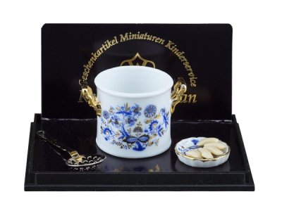 (image for) Miniature Stuffed Ravioli with pot - Blue Onion Gold Design