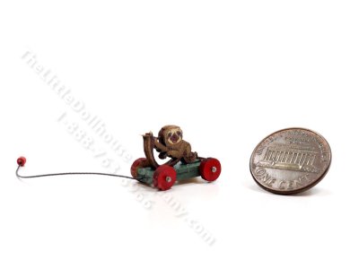(image for) Miniature Sloth Pull Toy by Keenderson for Dollhouses