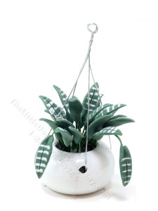 (image for) Miniature Hanging Ivy Plant in White Planter for Dollhouses