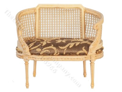 (image for) Miniature Unfinished Louis XIV Small Settee for Dollhouses