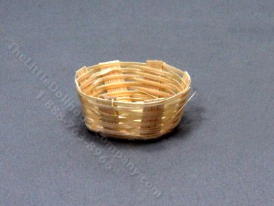 (image for) Miniature Round Woven Basket for Dollhouses