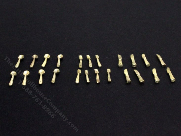 (image for) Miniature 23 Piece Gold Silverware Set for Dollhouses