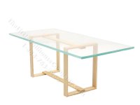 (image for) Modern Glass Dining Room Table w/ Natural Base by Warren Richardson