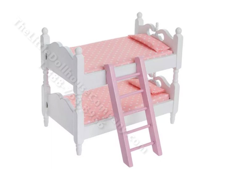 (image for) Miniature Bunkbed with Ladder For Dollhouses