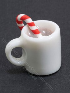 (image for) Miniature Hot Chocolate with Candy Cane for Dollhouses