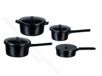 (image for) Miniature Black Pot Set for Dollhouses