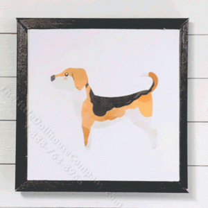 (image for) Miniature Square Painting of Beagle Dog