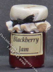(image for) Dollhouse Scale Model Homemade Blackberry Jam in Wax Sealed Jar