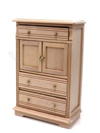 (image for) Vintage Miniature Oak Armoire for Dollhouses - As Is