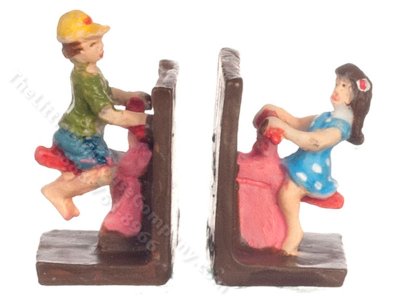(image for) Miniature Seesaw Bookends for Dollhouses - Coloured