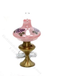 (image for) Miniature Pink Oil Lamp for Dollhouses