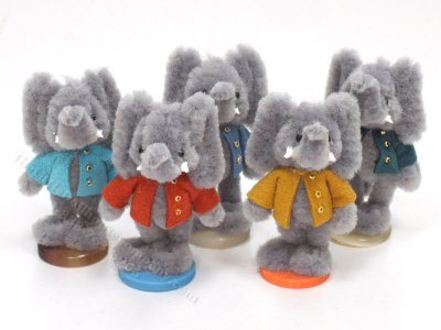 (image for) Miniature Standing Elephant in Jacket by Sue Wilkes