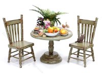 (image for) Miniature Table with Two Chairs by Twylla Charles for Dollhouses