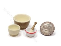 (image for) Miniature 4 Piece Mixing Bowl Set for Dollhouses