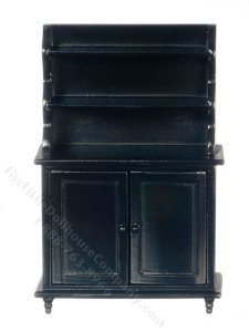 (image for) Miniature Black Hutch For Dollhouses