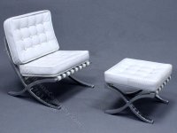 Miniature Leather Barcelona Chair and Ottoman by Judith Blondell (image for) Miniature Leather Barcelona Chair and Ottoman by Judith Blondell
