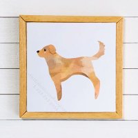 (image for) Miniature Square Painting of a Labrador Retriever Dog