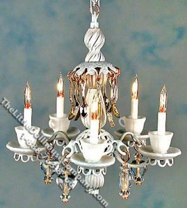 (image for) Miniature White Teacups Chandelier