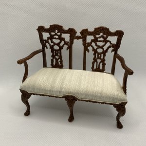 (image for) Miniature Ornate Chippendale Double Chair