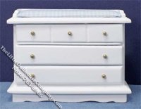(image for) Miniature Changing Table/Chest w/ Gingham Pad for Dollhouses