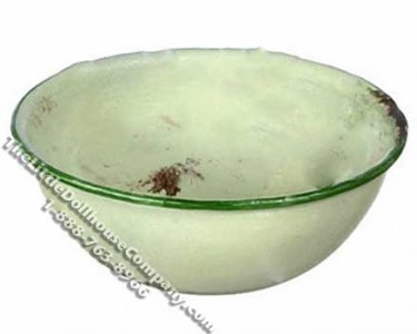 (image for) Miniature Distressed Green Large Bowl for Dollhouses