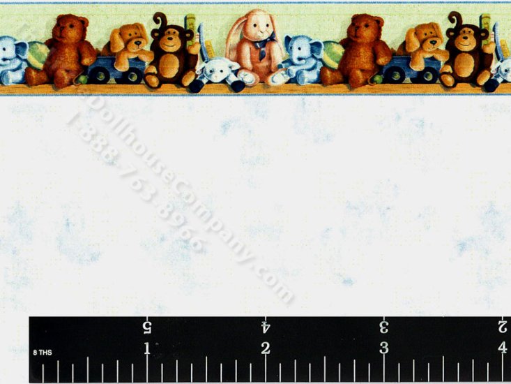 (image for) Dollhouse Scale Model Wallpaper Nursery Friends Pattern
