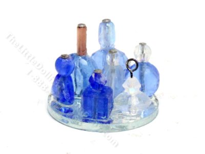(image for) Miniature Blue Perfume Tray for Dollhouses