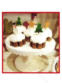 (image for) Miniature Set of 6 Christmas Cupcakes & Cake Stand Kit