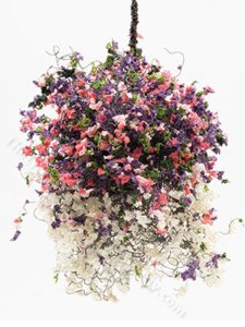 (image for) Miniature Grandma's Garden Hanging Basket For Dollhouses