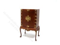 (image for) Miniature Walnut Chinese Chippendale Cabinet for Dollhouses