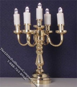 (image for) Miniature Battery Operated Brass Candelabra