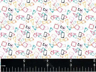 (image for) Miniature Retro Floating Shapes Wallpaper for Dollhouses