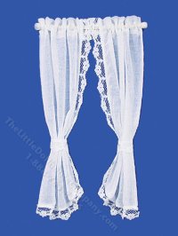 (image for) Miniature Tied-Back Sheer Curtains for Dollhouses
