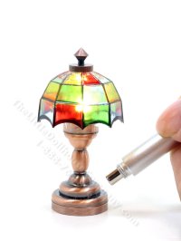 (image for) Miniature Battery Tiffany Lamp with Wand For Dollhouses