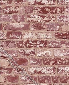 (image for) Distressed Brick Pattern Miniature Wallpaper for Dollhouses