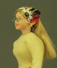 (image for) Retro '60s Girl Porcelain Hippie Doll by Cindy's Dolls