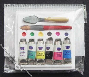 (image for) Miniature Tray of Artist Supplies for Dollhouses